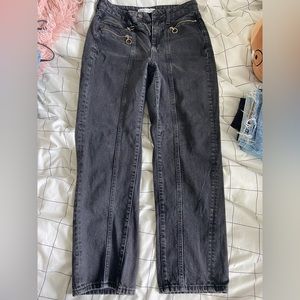 Zara black straight mom jeans
